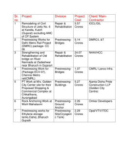 Sr. no Project Division Project Cost Client/ Main - Freyssinet