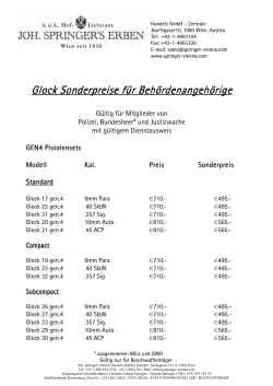 Glock BH-Preisliste - Springer