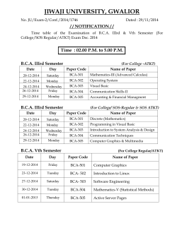 Time Table of B.C.A. IIIrd and Vth Semester Exam Dec. 2014