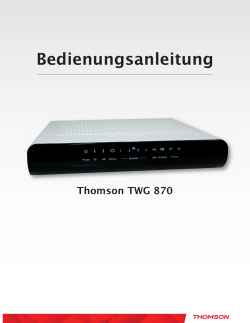 Anleitung WLAN-Modem Thomson TWG 870 Stand - Primacom