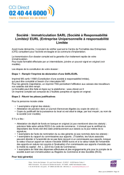 Immatriculation SARL - CCI Nantes Saint Nazaire