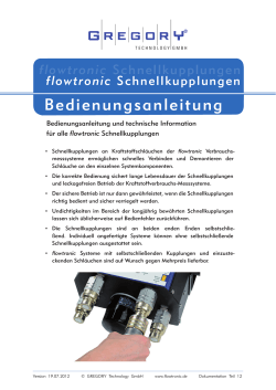 Bedienungsanleitung - flowtronic.de