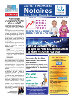 journal Mai 2014.indd - Conseil R&eacute;gional des Notaires de la Cour d