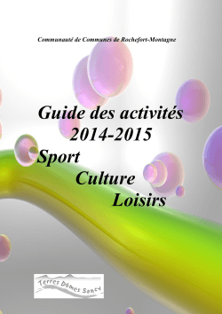Guide des activités 2014-2015 - Communauté de Communes de