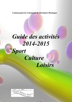 Guide des activit&eacute;s 2014-2015 - Communaut&eacute; de Communes de