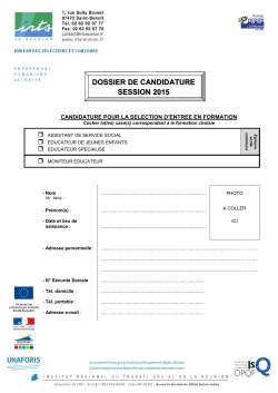 Dossier de candidature 2015