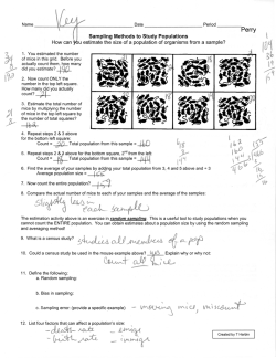 Mouse sampling worksheet