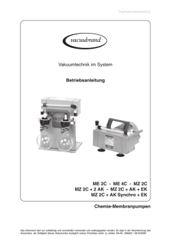 Chemie-Membranpumpen MZ 2C, AK+EK,... - Anleitung - Vacuubrand