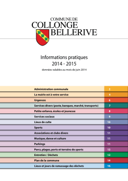 Infos pratiques 2014-2015 - Collonge
