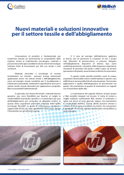 Nuovi materiali e soluzioni innovative per il settore tessile