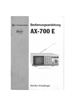 Bedienungsanleitung AX-700 - hed-radio