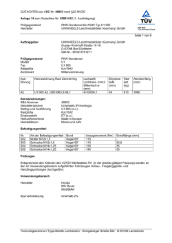 GUTACHTEN zur ABE Nr. 49053 nach &sect;22 StVZO Anlage 14 zum
