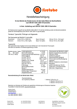 Herstellerbescheinigung - Firetube
