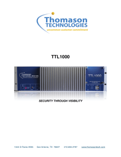 technical sheet - Thomason Technologies, LLC