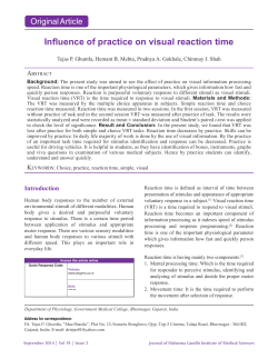 Influence of practice on visual reaction time