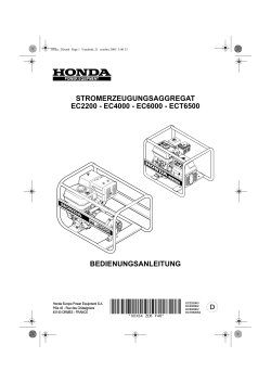 stromerzeugungsaggregat ec2200 - ec4000 - ec6000 - Honda