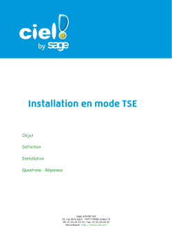 Installation en mode TSE