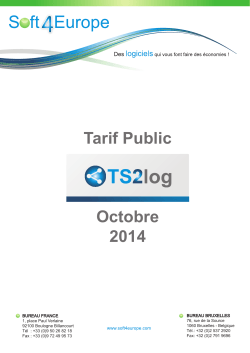 Tarif public TS2log octobre 2014
