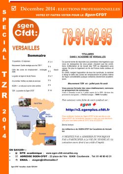 Journal TZR 2014 Sgen-CFDT - Sgen-CFDT