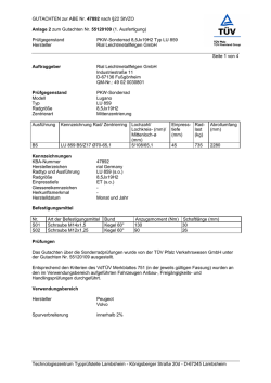 GUTACHTEN zur ABE Nr. 47892 nach &sect;22 StVZO Anlage 2 zum