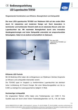 LED Lupenleuchte TEVISO Bedienungsanleitung - Beco Technic