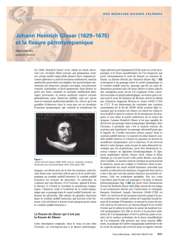 Johann Heinrich Glaser (1629&ndash;1675) et la fissure p&eacute;trotympanique