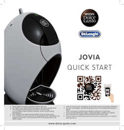 QUICK START JOVIA - Dolce Gusto