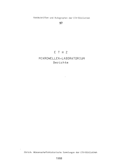 E T H Z M I KROWELCEN-LABORATOR IUM - ETH E-Collection