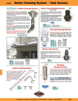 Gutter Cleaning System &bull; Tank Nozzles