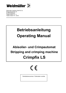Betriebsanleitung Operating Manual Crimpfix LS