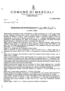 Determina di archiviazione pratica di sanatoria edilizia ditta