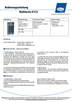 Multitester H 412 Bedienungsanleitung - Beco Technic