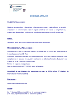 BUSINESS ENGLISH - AGEFOS PME Limousin
