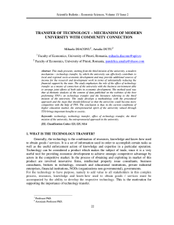 TRANSFER OF TECHNOLOGY – MECHANISM OF MODERN
