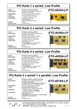ETC-4055A-LP PCI Karte 4 x seriell, Low Profile - Wleklinski