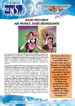 Bases Province : Air France jugée délinquante PDF - UNSA