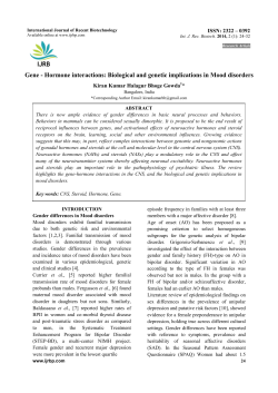 Gene - Hormone interactions - International Journal of Recent