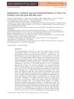 Sedimentary evolution and environmental history of Lake Van