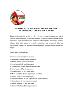 I CANDIDATI DI “RIFORMISTI PER FOLIGNO-PSI