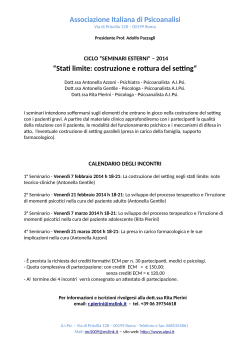 programma - AIPsi Associazione Italiana di Psicoanalisi