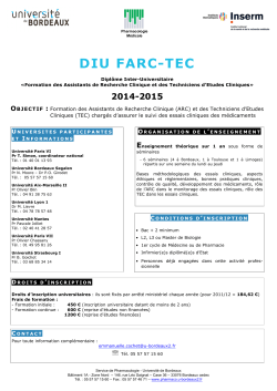 DIU FARC-TEC - Département de Pharmacologie de Bordeaux