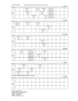 DIT1 - 2nd Semester 2014/2015 DIT1 SATURDAY DIT1 FRIDAY