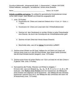 2. Klassenarbeit zum Thema Winkel halbieren - Dirk Borgmann