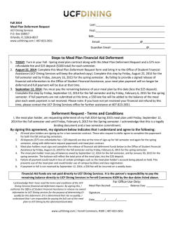 Steps to Meal Plan Financial Aid Deferment