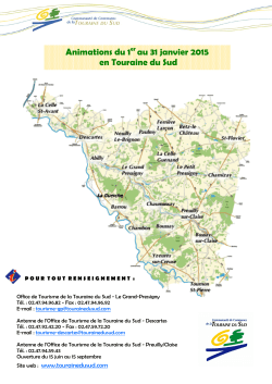 Animations du 1er au 31 janvier 2015 en Touraine du Sud