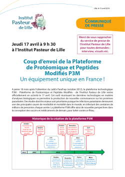 CP Plateforme P3M - Institut Pasteur de Lille