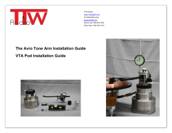 The Avro Tone Arm Installation Guide VTA Pod