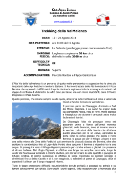 Relazione trekking ValMalenco 2014 per sito