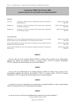 Loi du pays 2006-5 du 29 mars 2006 portant r&eacute;forme de la fiscalit&eacute;