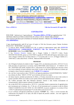 Contratto fornitura Beni PON E-1-FESR-2014-152